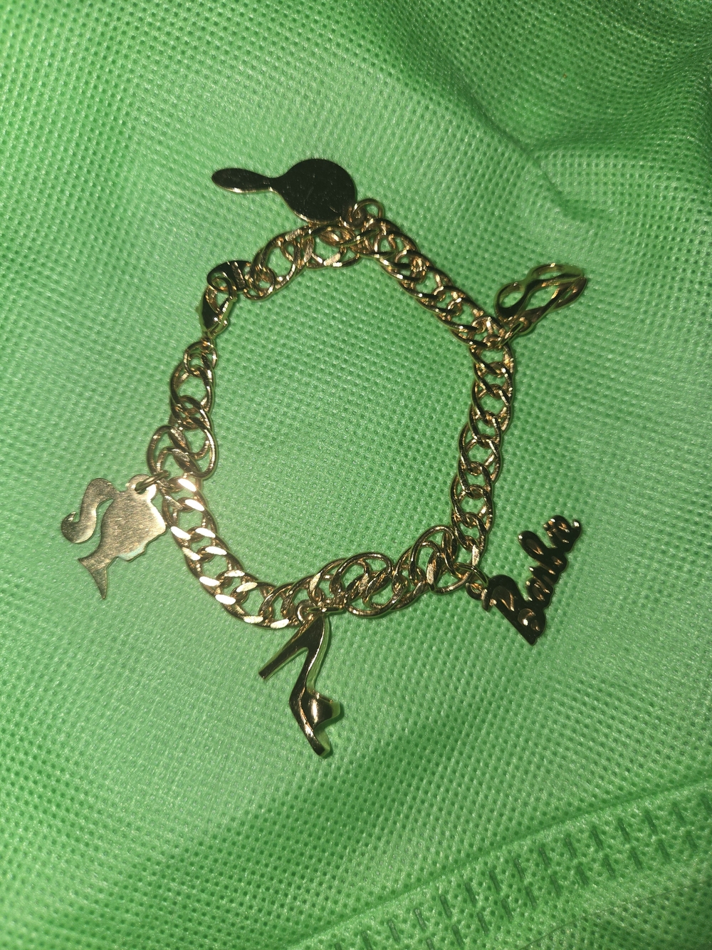 Vintage 1990s Avon Gold-tone Barbie Charm Bracelet